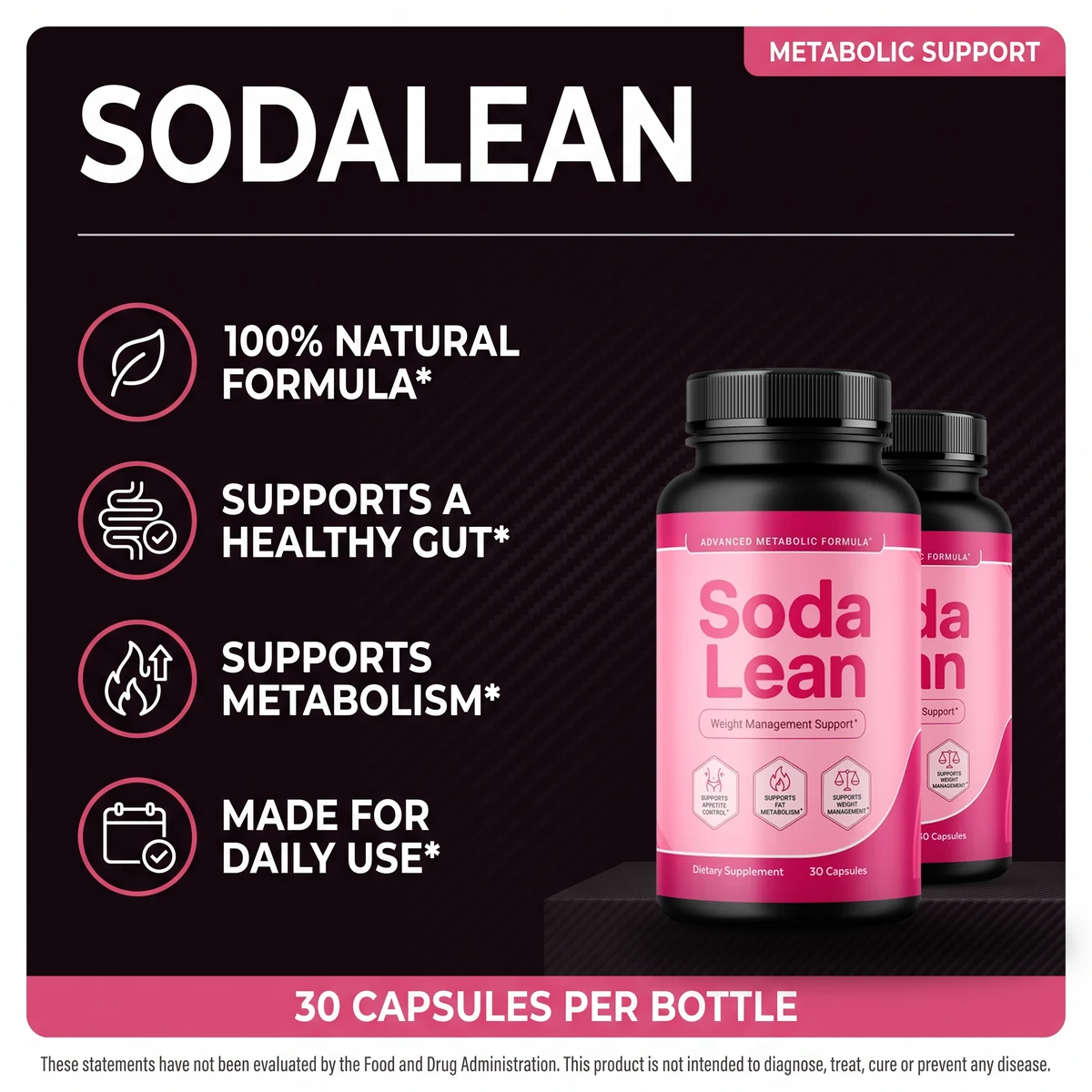 SodaLean metabolic support formula that helps feed butyrate-producing gut bacteria