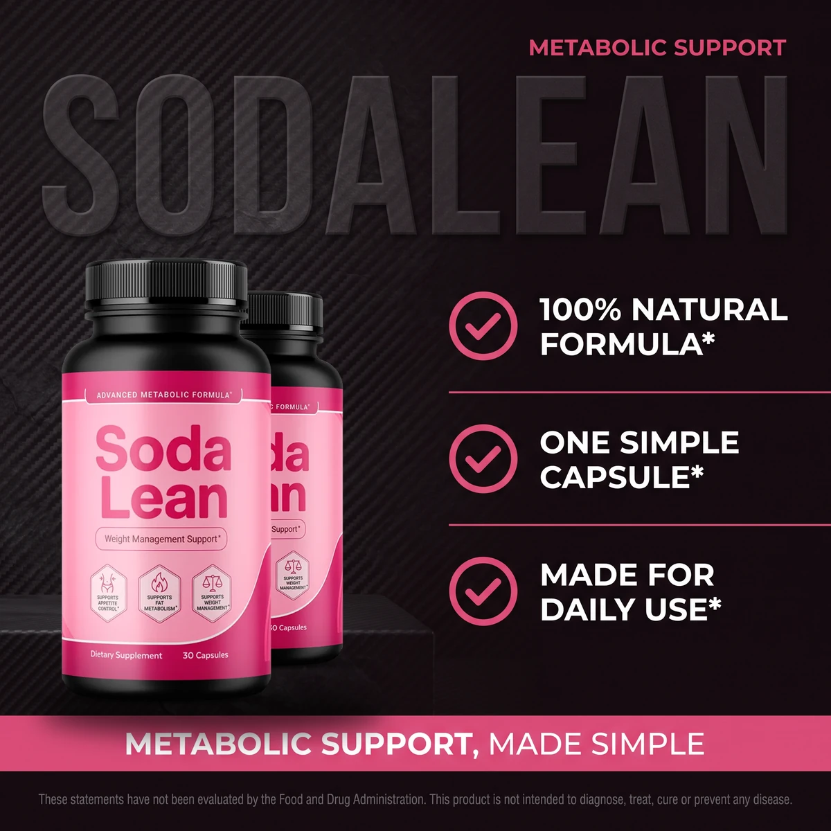 SodaLean natural formula combining prebiotic fibre and live probiotics